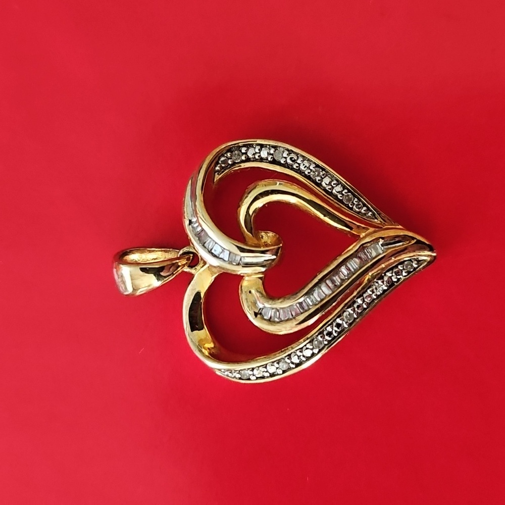 Heart Pendant 925 Sterling Silver Gold Plated
